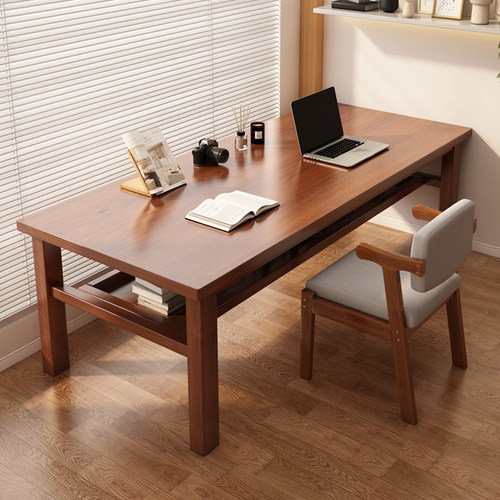 速发实木书桌学生家用学习写字桌卧室电脑户桌约办公桌小简型长条