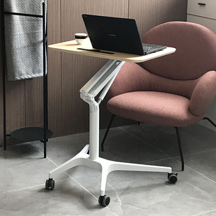 工作台可移动学习桌书桌 折叠升降电脑桌家用办公桌气动站立式