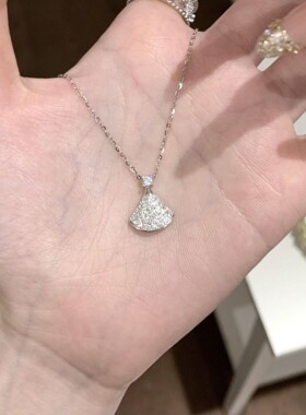 爆闪满钻小裙子扇形项链女2025新款轻奢高级感颈链精致百搭锁骨链