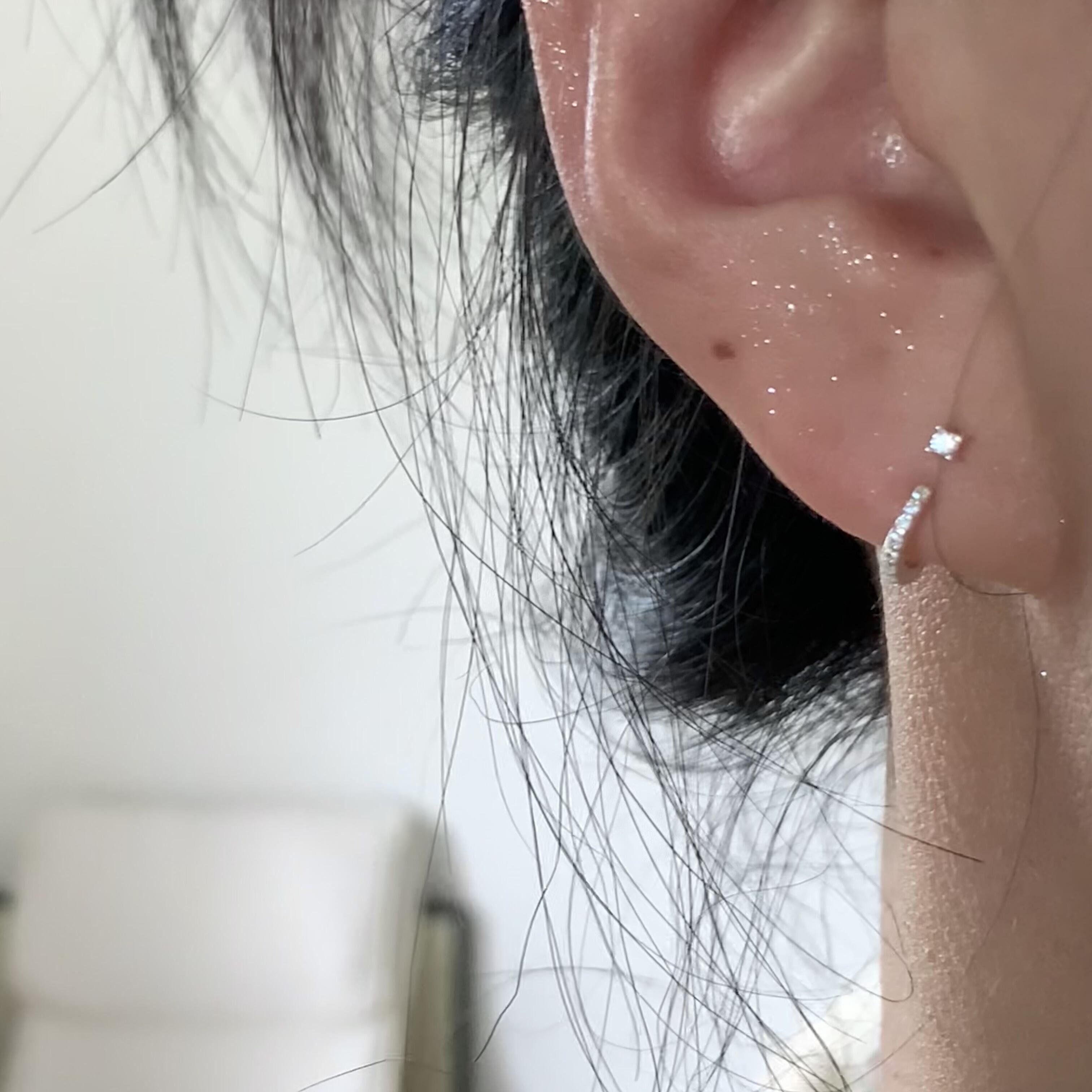 耳环女小众后挂式设计高级感耳圈2025新款爆款钻石耳钉简约耳钩女