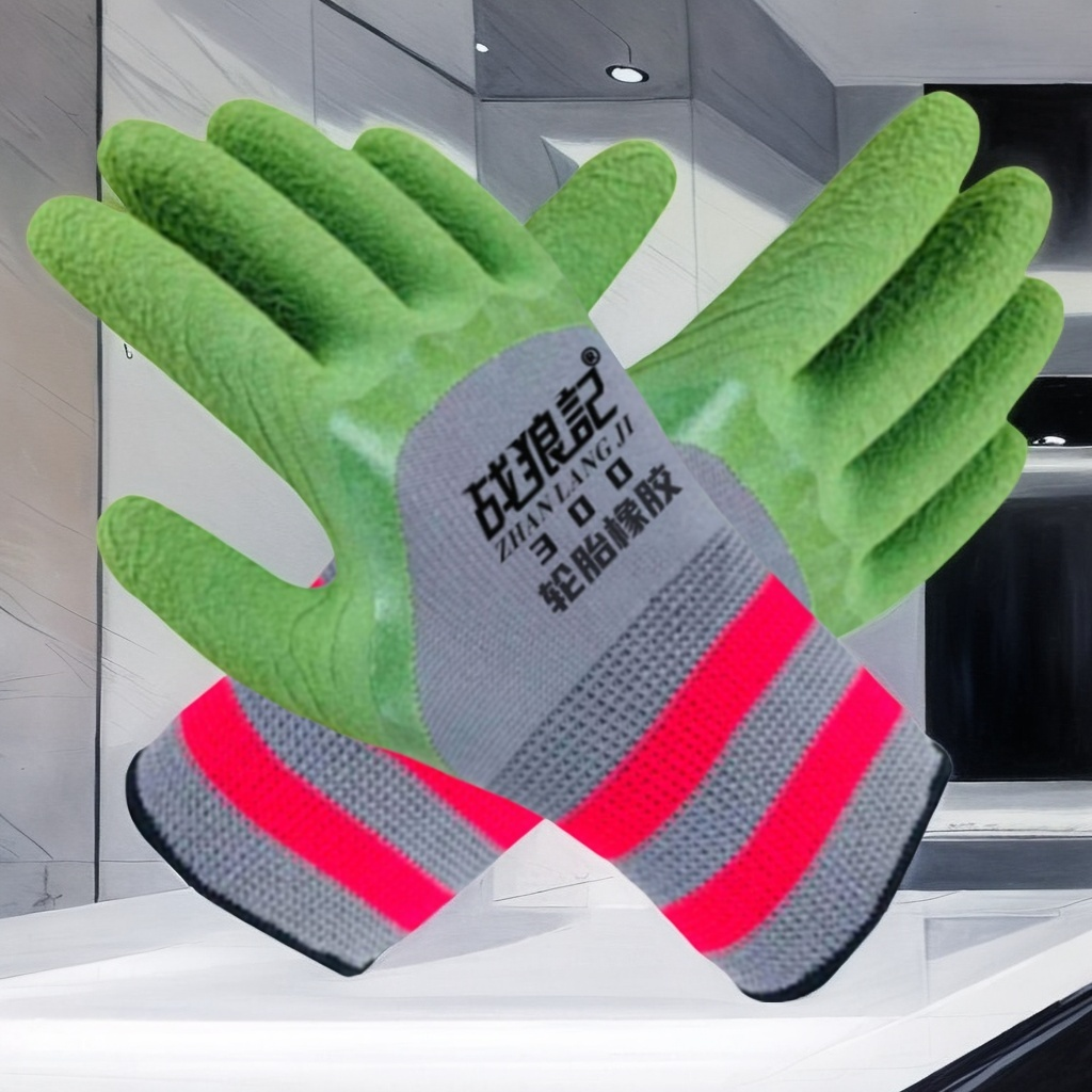 战狼记轮胎橡胶工地防滑发泡手套