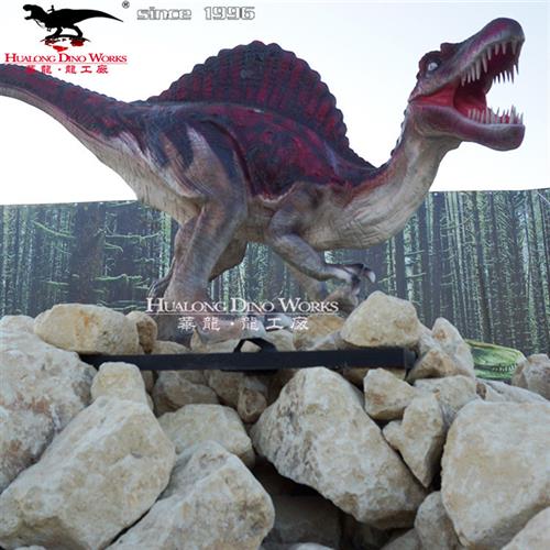 华龙年模型制作工厂仿真恐龙静态棘龙玻璃钢工艺主题乐园摆件