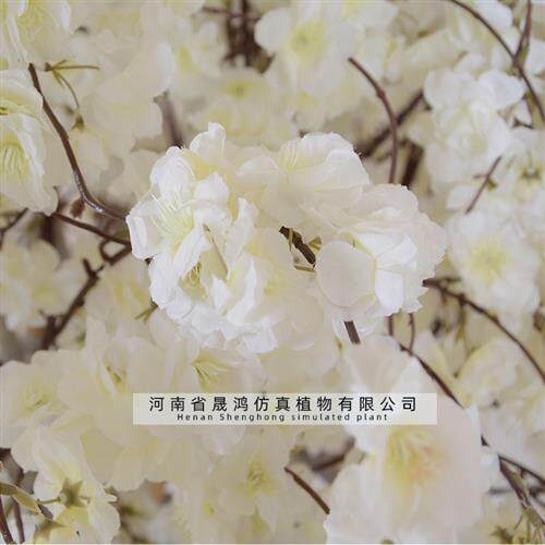 仿真白色樱花树枝人造樱花树盆景桃花树装饰大树仿真花树装饰假树