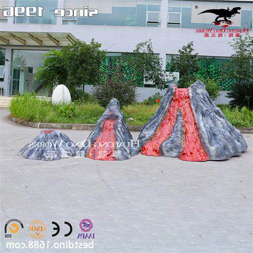 商场美陈仿真仿真火山展厅装饰玻璃钢火山雕塑摆件工厂制作出品