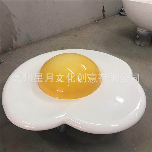 玻璃钢复活节道具制作商场广场门店餐厅创意复活节休闲鸡蛋座椅