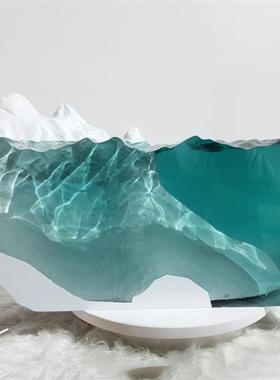 现代酒店会所创意雕塑环氧透明树脂海洋艺术工艺品摆件样板房装饰