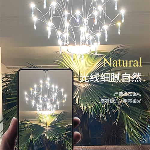 现代简约不锈钢吊灯会所餐厅水晶吊灯别墅酒店大厅水晶吊灯led灯