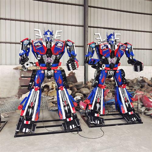 大型变形金刚雕塑机器人大黄蜂擎天柱金属模型商场铁艺摆件定制