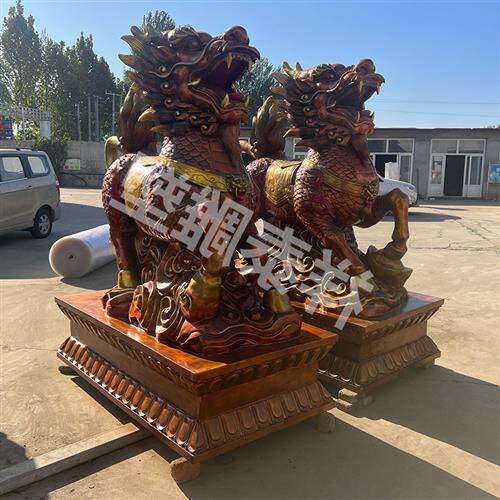 大型铸铜火麒麟瑞兽龙龟雕刻摆件酒店银行单位门口动物雕塑