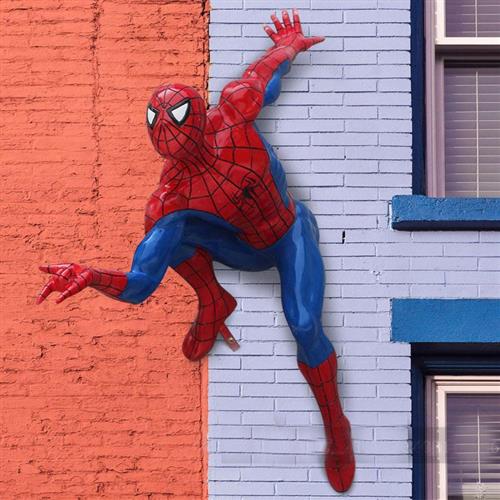 卡通人物雕塑蜘蛛侠钢铁侠玻璃钢户外工艺品模型装饰大型商场摆件