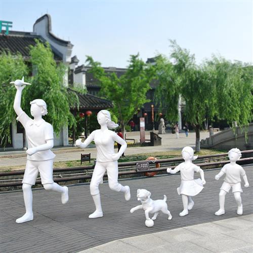 户外抽象人物雕塑广场学校草坪售楼部装饰玻璃钢现代天使舞蹈摆件