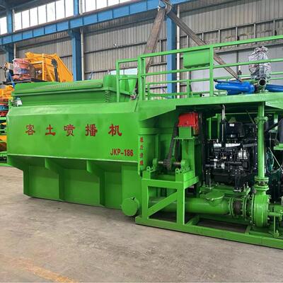 大型喷播机高边坡绿化390马力6缸发动机 8方双动力客土喷播机