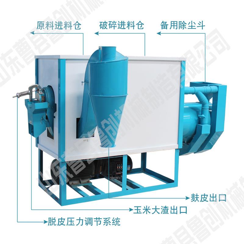 玉米制碴机|苞米脱皮磨碴机 一次成型玉米大中小碴子加工机器