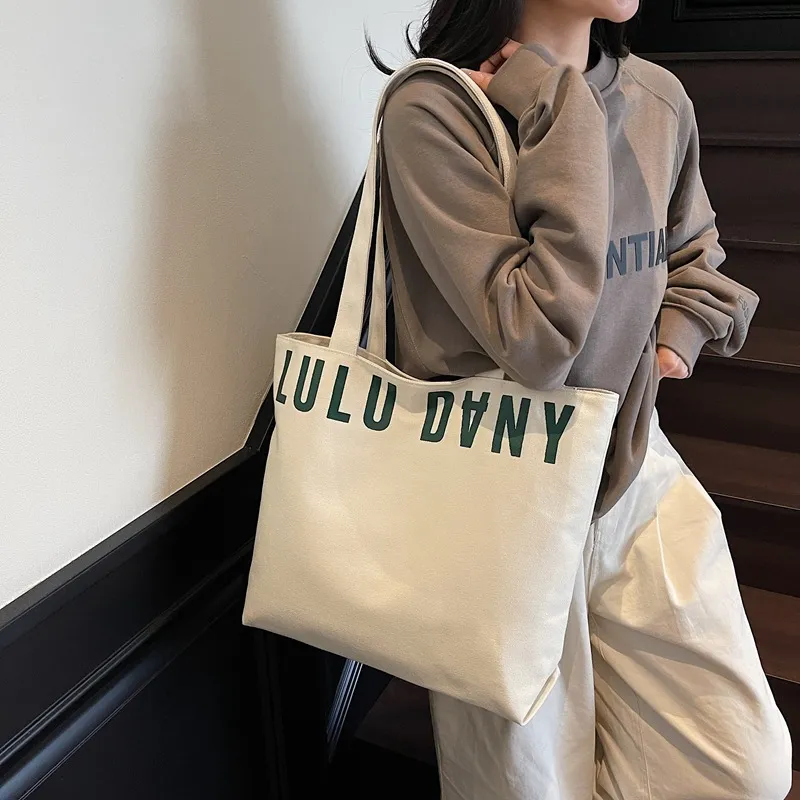 帆布包包女单肩包ins百搭简约托特包大容量文艺上班通勤手提包女