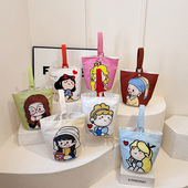 节日礼品袋手提水桶帆布包生日儿童节伴手礼收纳袋可爱公主印花