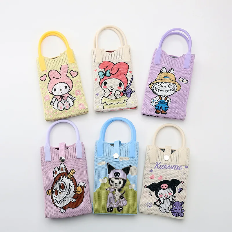 新款卡通单肩可爱针织手机包女韩版百搭斜跨包出游零钱包小手提包,箱包皮具/热销女包/男包,手机包,淘宝优惠券,粉丝福利购,淘宝优惠卷