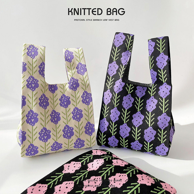 教师节薰衣草针织手提包高级感结婚伴手礼包装袋大容量手腕包手提,箱包皮具/热销女包/男包,通用款女包,淘宝优惠券,粉丝福利购,淘宝优惠卷