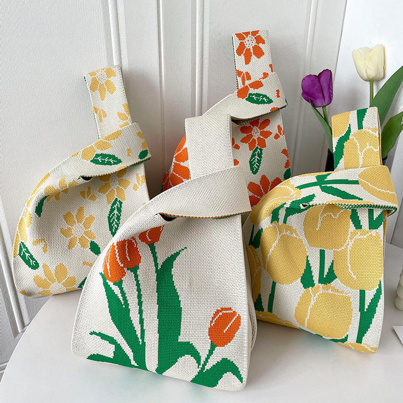 百搭花朵出街游行针织包礼包袋