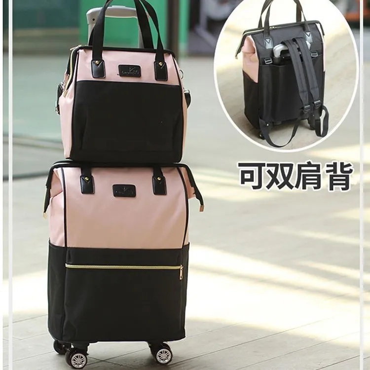 短途拉杆包防水万向轮两用登机包
