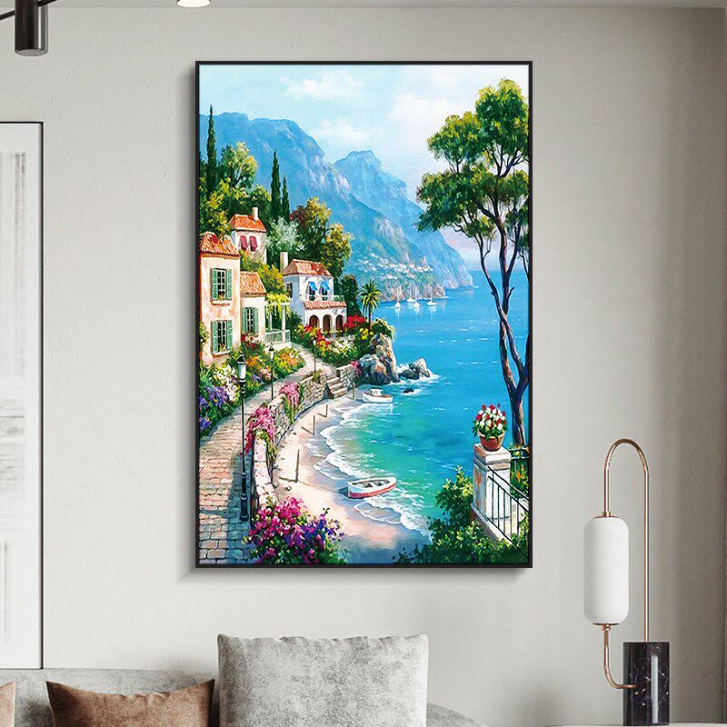 速发轻奢美式油画大欧装景客厅壁画沙发海式威尼斯简约风饰挂画