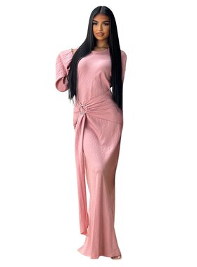 XQY500331 跨境中东穆斯林民族服饰 2024爆款优雅连衣裙 通勤长袍