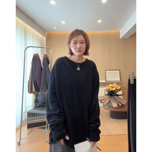 AJDE｜羊绒羊毛松弛卷边针织衫