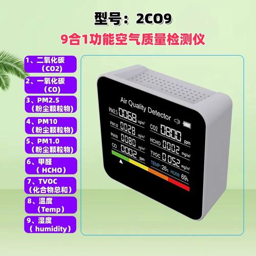 涂鸦WIFI ,多合1空气质量,气体检测仪粉尘,CO2,TVOC甲醛,CO,PM2.5
