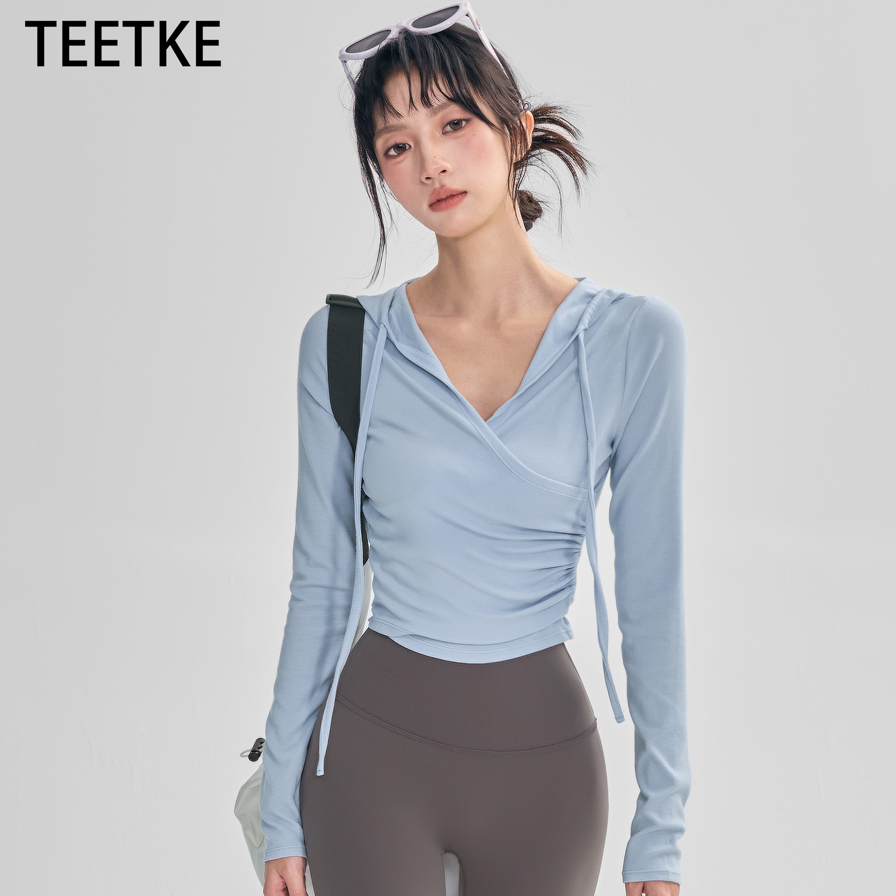 TEETKE连帽修身显瘦长袖
