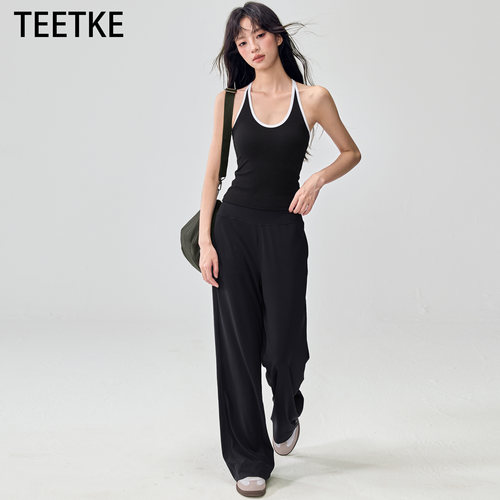 TEETKE撞色美背工字背心套装