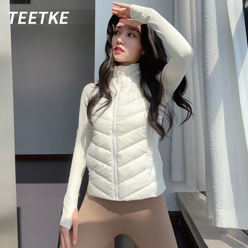 TEETKE轻薄羽绒服女立领短款修身显瘦上衣2024年秋冬爆款保暖外套