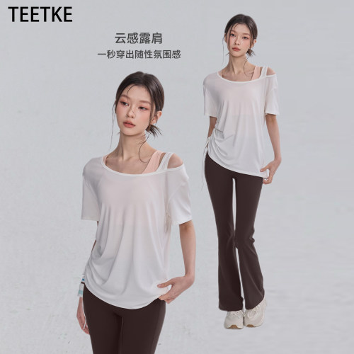 TEETKE露肩宽松速干瑜伽罩衫