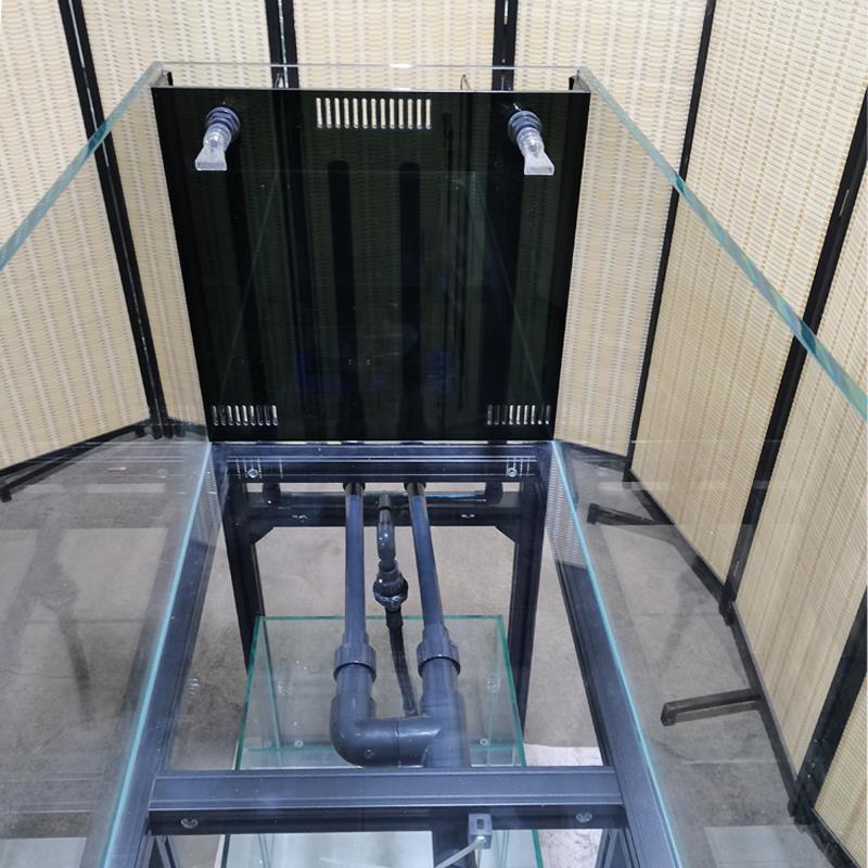 极窄黑玻侧溢流生态溪流缸超白玻璃鱼缸底滤客厅大中小型定制定做