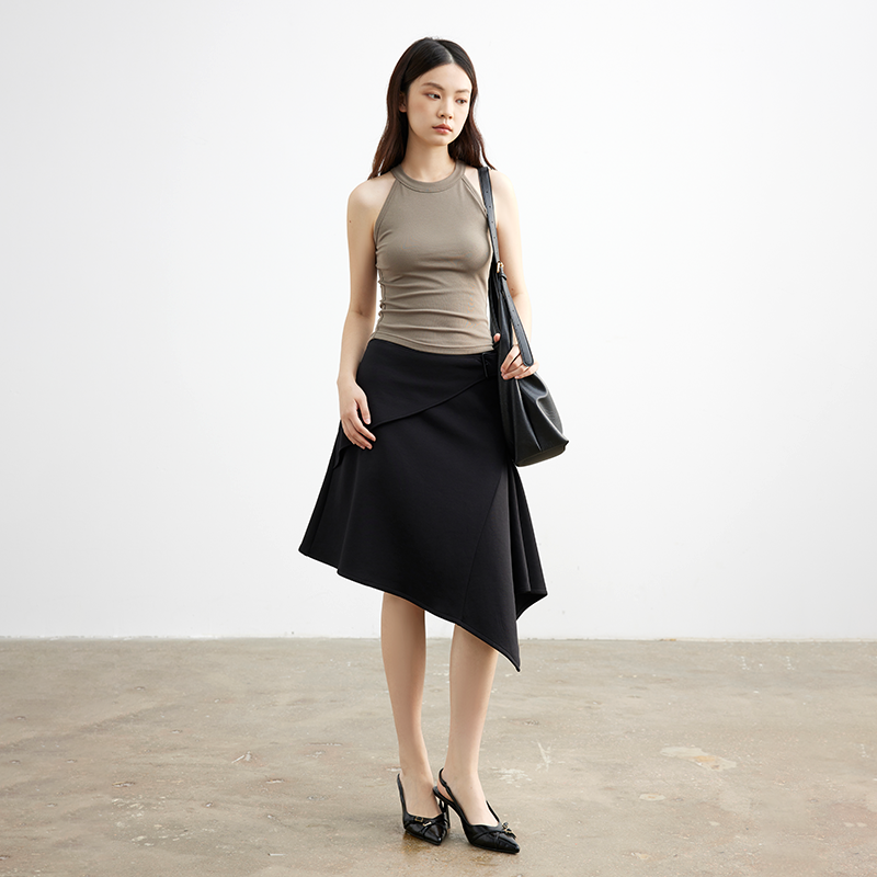 小众不规则伞裙不对称半身裙