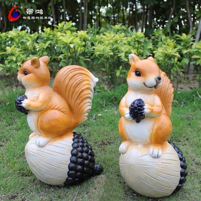 创意仿真动物小松鼠树脂工艺品户外庭院J花园阳台园林雕塑装饰摆