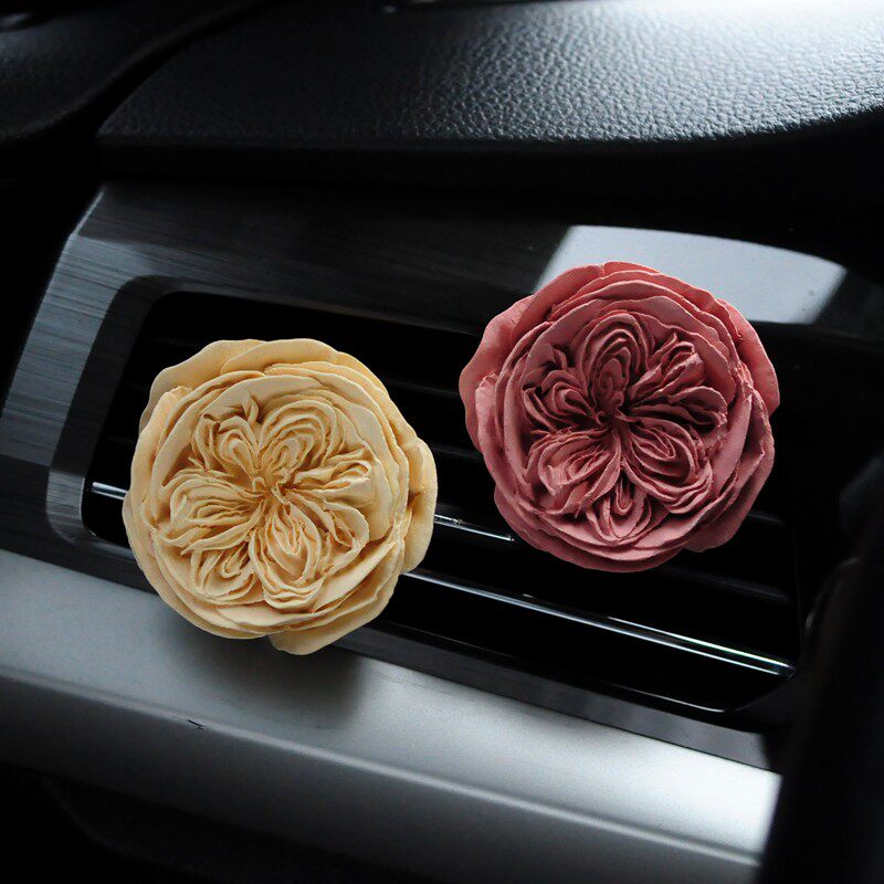 汽车空调出风口香薰车载奥斯汀玫瑰复古高级感永生花女神款车装饰