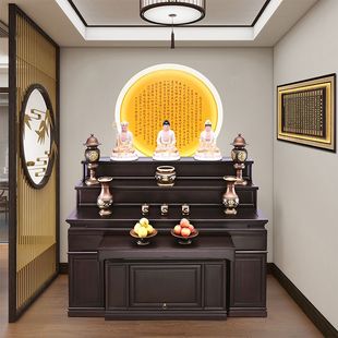 实木供桌三层多层佛堂香案佛台中堂农村家用香火简约神台藏式密宗
