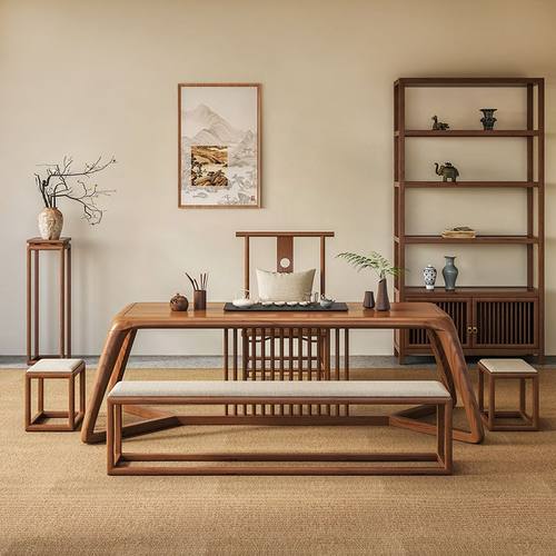 新中式实木茶桌椅组合简约家用进口原木干泡茶台禅意茶几喝茶泡茶