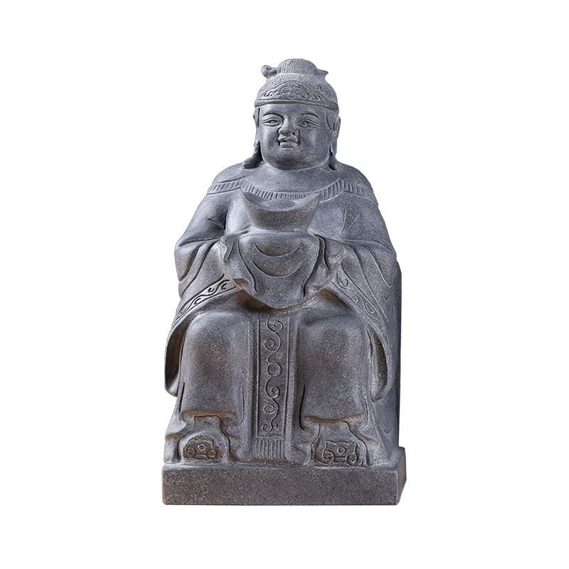 石头雕刻土地公土地婆神像摆件青石福德正神石雕土地公公土地奶奶