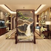 新中式 屏风隔断客厅家用酒店办公室入户玄关卫生间移动座屏