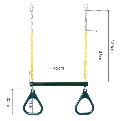 秋千吊环童户外吊环秋千儿千铁儿链条室内家用游qhe1乐幼园三角秋
