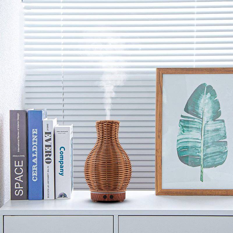 2022新款藤条编织200ML香薰机七彩渐变雾化加湿器美式简约款,生活电器,加湿器,淘宝优惠券,粉丝福利购,淘宝优惠卷