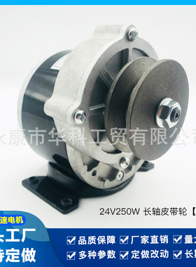 无刷直流电机1016Z(12V 250W) 长轴皮带轮减速游乐设备撒肥机电机