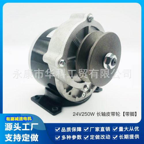 无刷直流电机1016Z(12V 250W) 长轴皮带轮减速游乐设备撒肥机电机