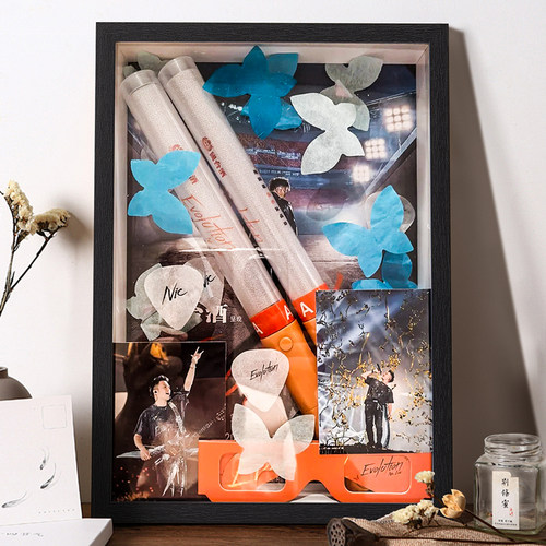 谢霆锋演唱会周边应援棒纪念相框荧光棒收纳盒演唱会门票收藏框