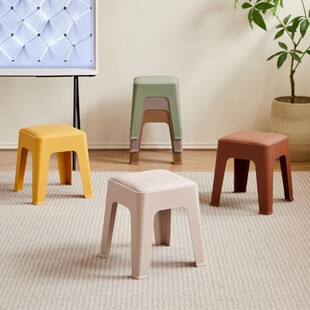 加厚换鞋凳沙发茶几矮凳塑料软包儿童凳子