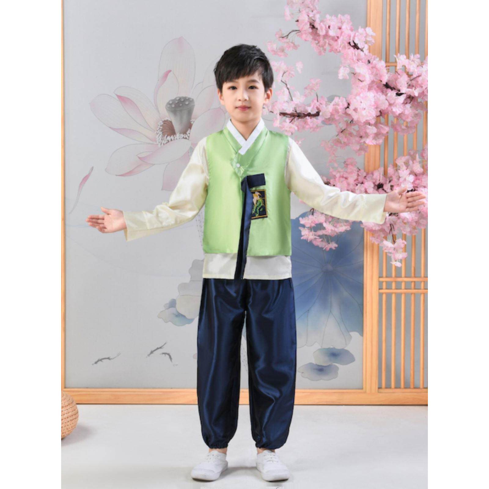 男童装朝鲜族舞蹈服儿童韩服少数民族表演服大长今摄影写真礼服男