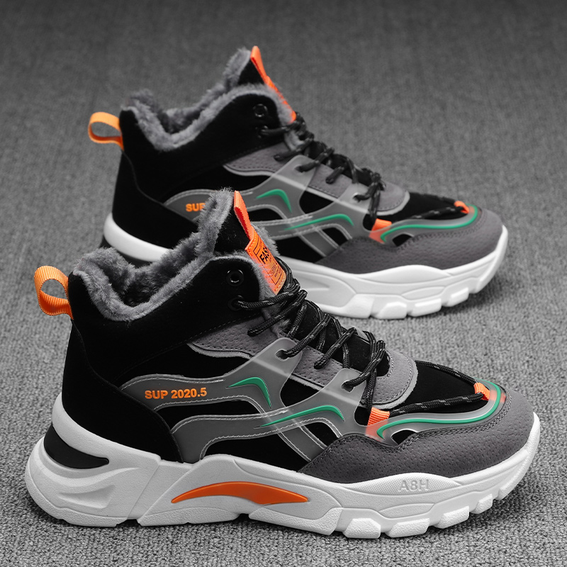 2025秋季新款运动鞋男休闲鞋厚底增高老爹鞋保暖加棉加绒跑步鞋潮