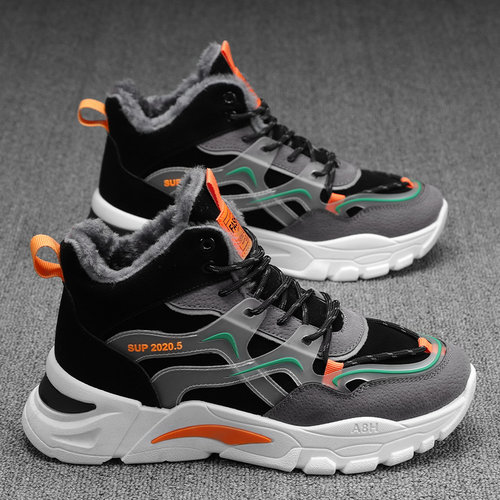 2025秋季新款运动鞋男休闲鞋厚底增高老爹鞋保暖加棉加绒跑步鞋潮