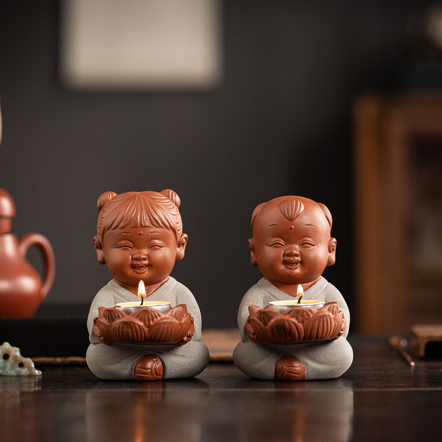 德化白瓷娃娃婚庆礼品早生贵子金童玉女男宝宝 陶瓷福娃家居摆件