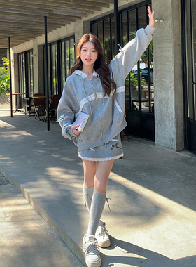 25年春秋新款针织卫衣套裙两件套蕾丝轻熟风2C353/8663/P160/P228